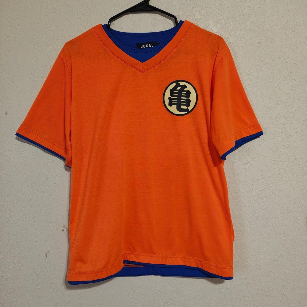 JOGAL Dragon Ball Z Goku Orange T-Shirt Master Roshi Kanji Anime Mens Large